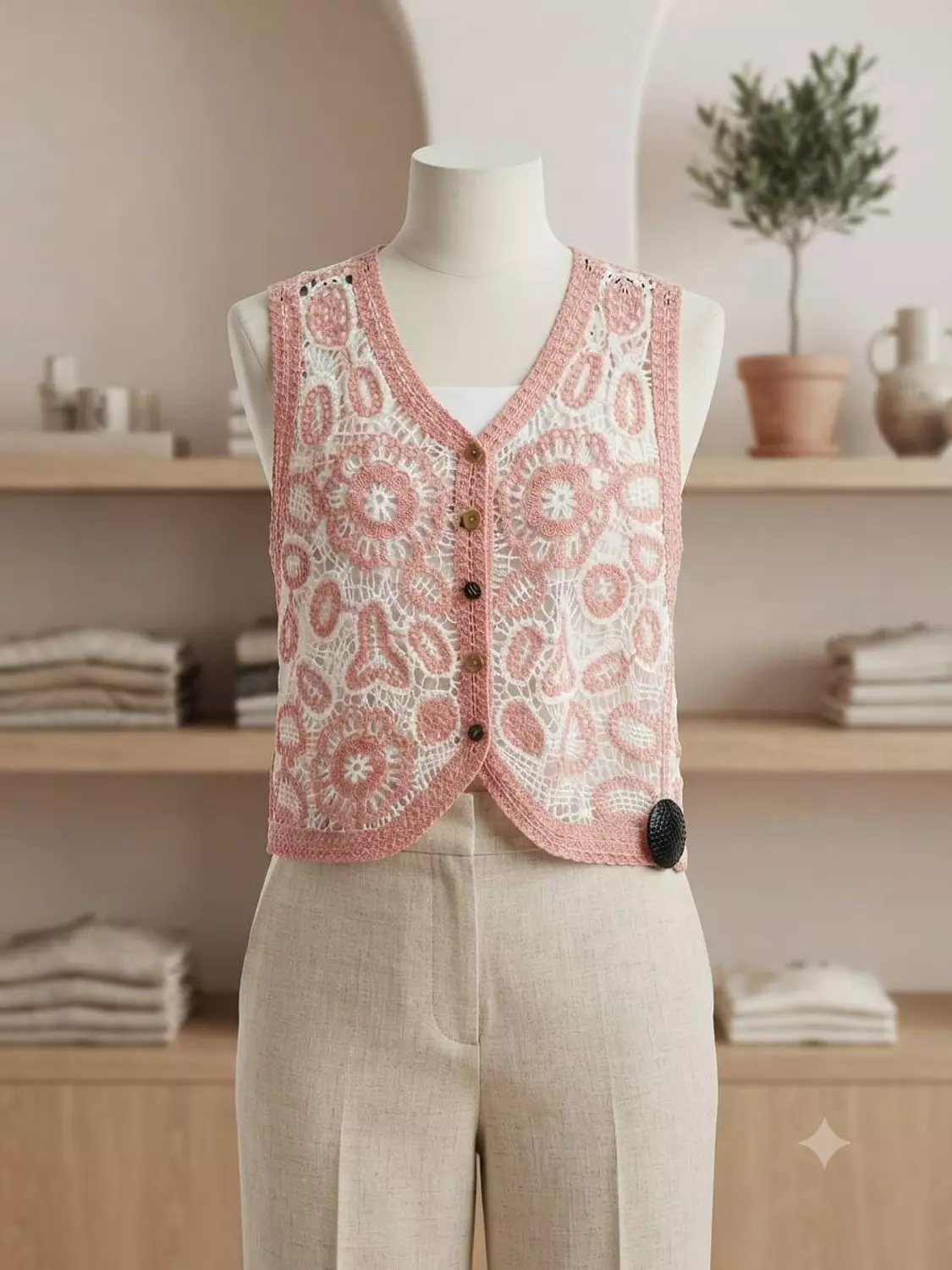 Floral Crochet Vest 3