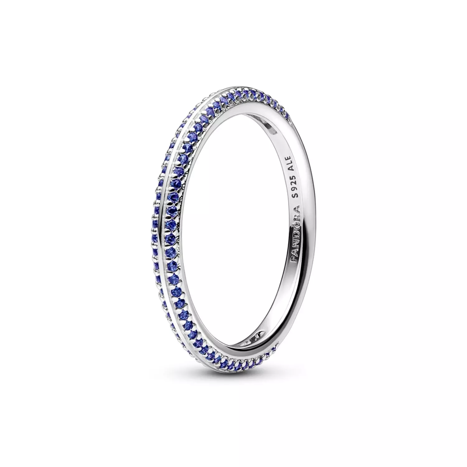 Sterling silver ring with true blue crystal