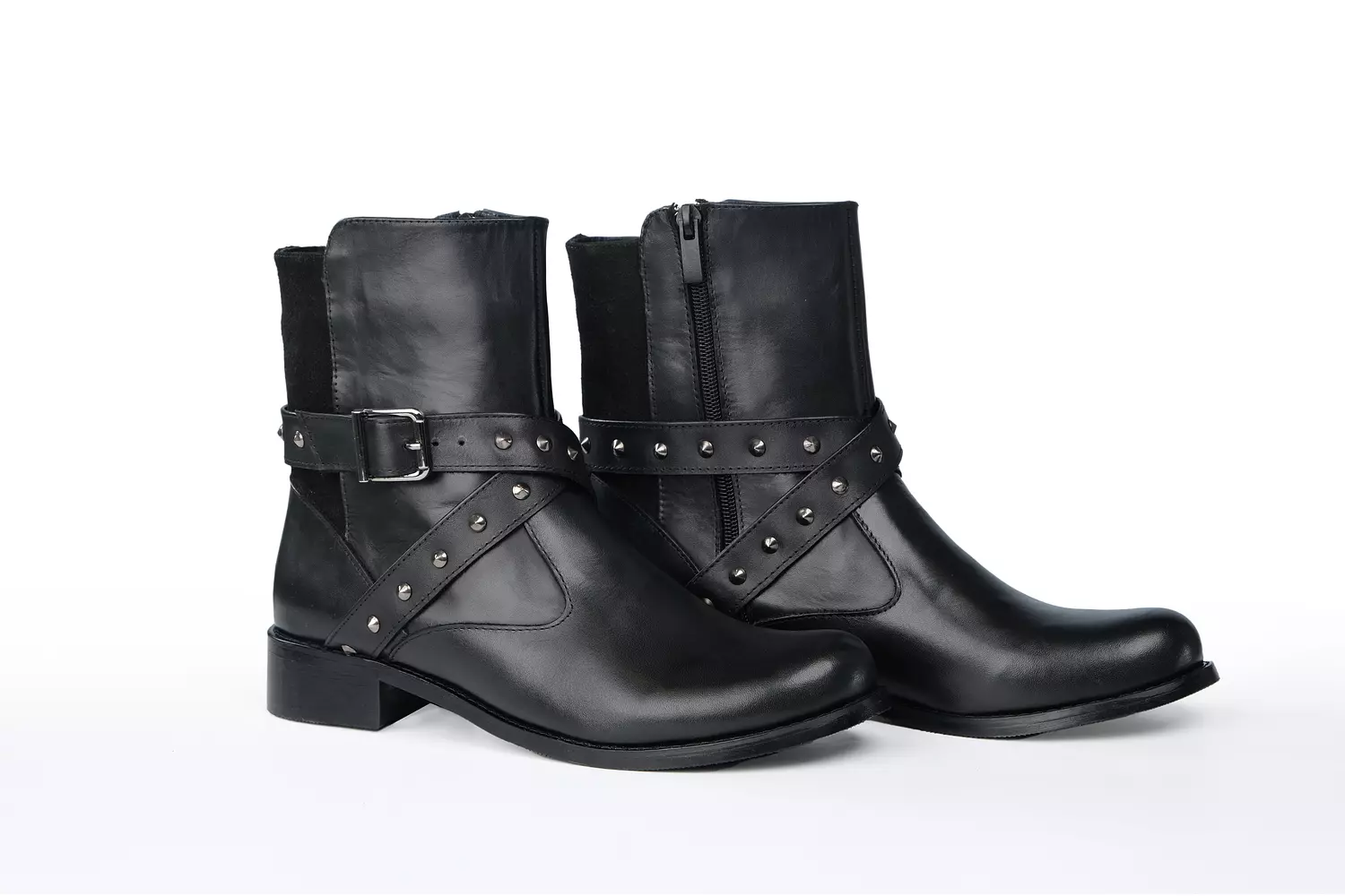 Leather Studded half boot