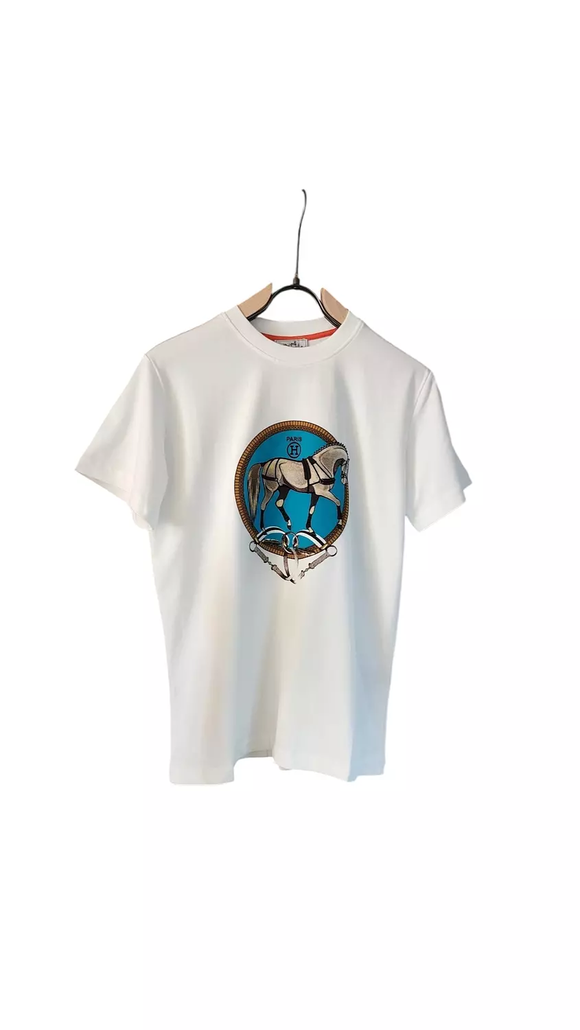 HERMES whitexblue tshirt image