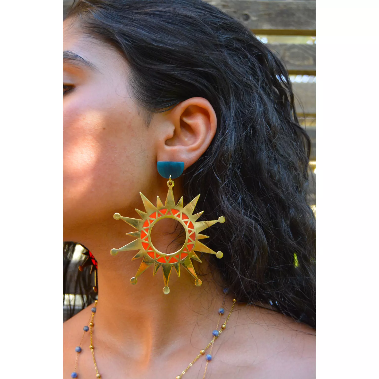 sun rays earrings hover image