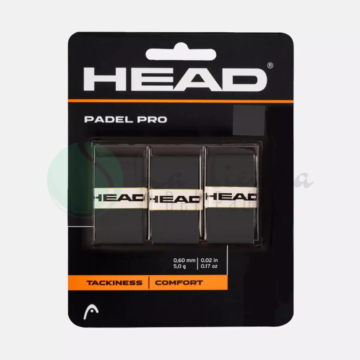 Head Padel Pro Black Overgrip (Pack of 3) image