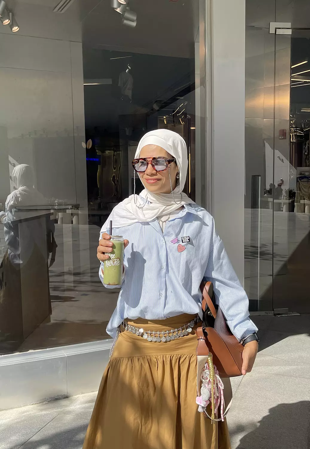 Striped baby blue shirt  image