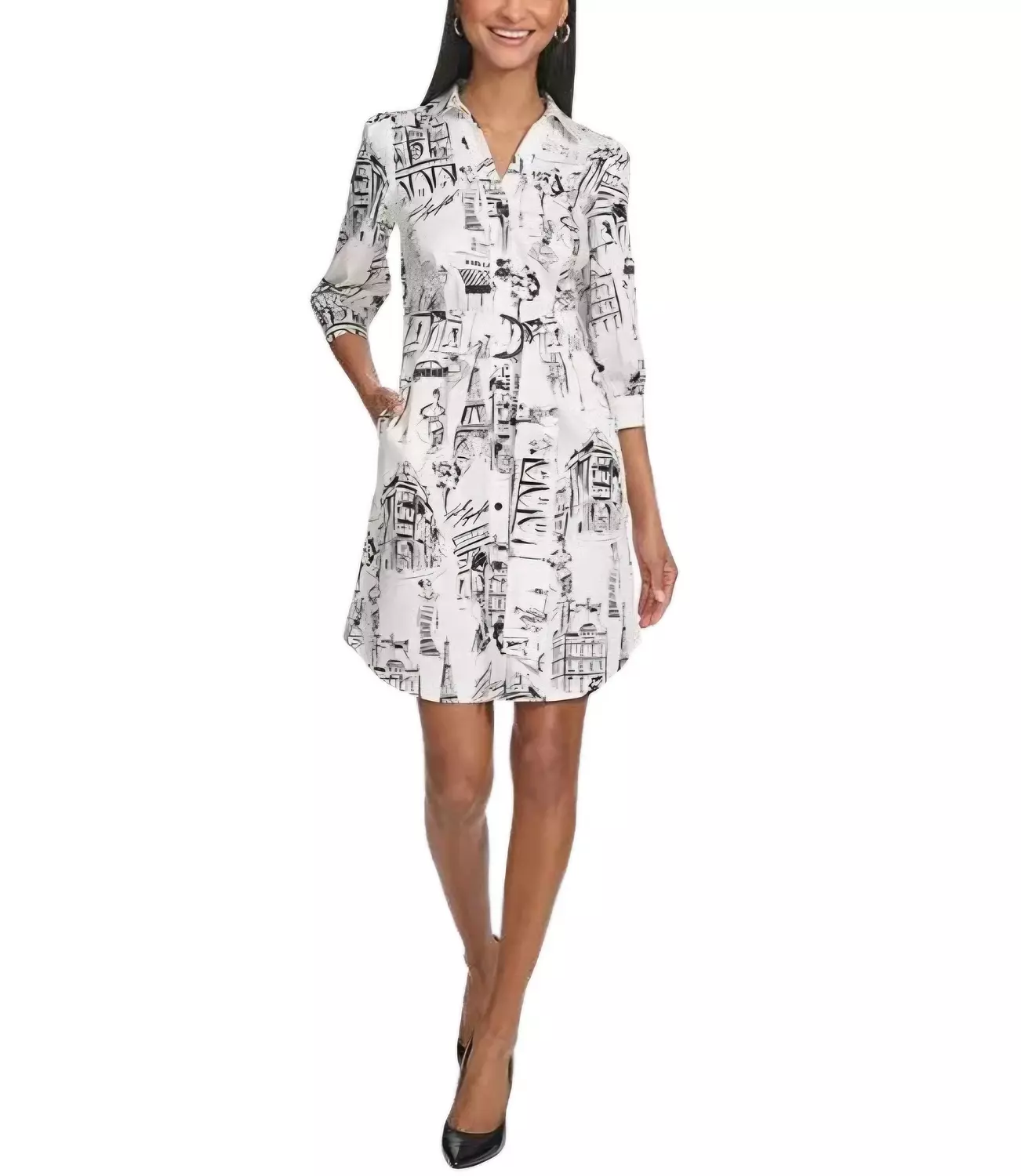 KARL Lagerfeld Paris Parisian Sketch Shirt Dress 2