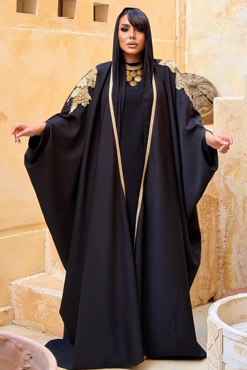 Royal Bisht-Cut Abaya with 3D Zari Embroidery 6
