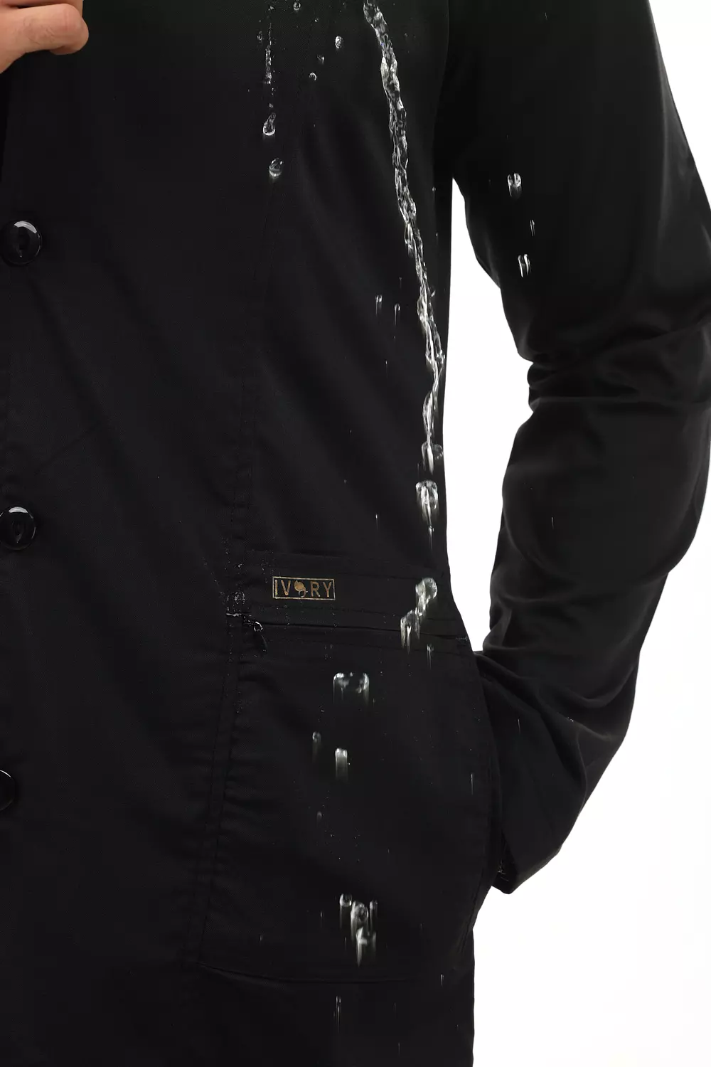 Black Elegance Lab Coat Long  1