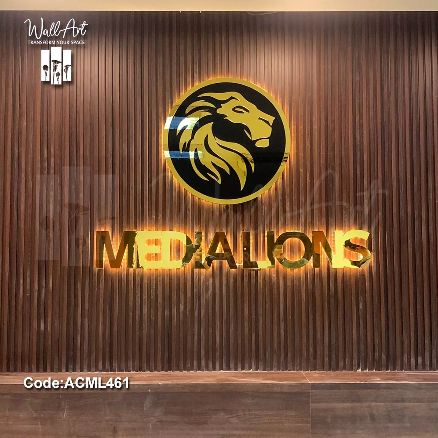 ACML461-Lighted Golden Acrylic Logo   hover image