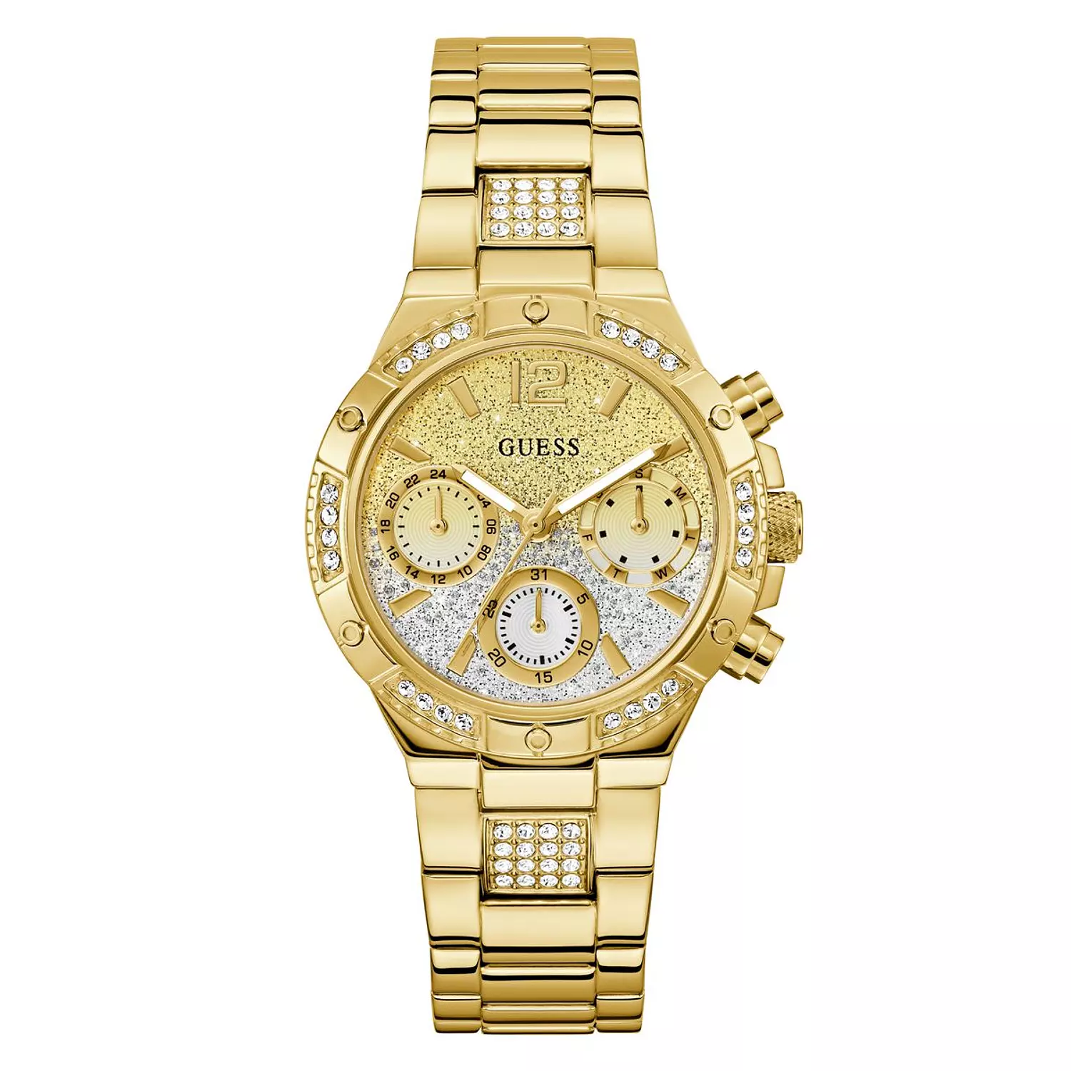 GUESS Ladies Gold Tone Multi-function Watch Gold Tone Stainless Steel Bracelet GW0950L2 image