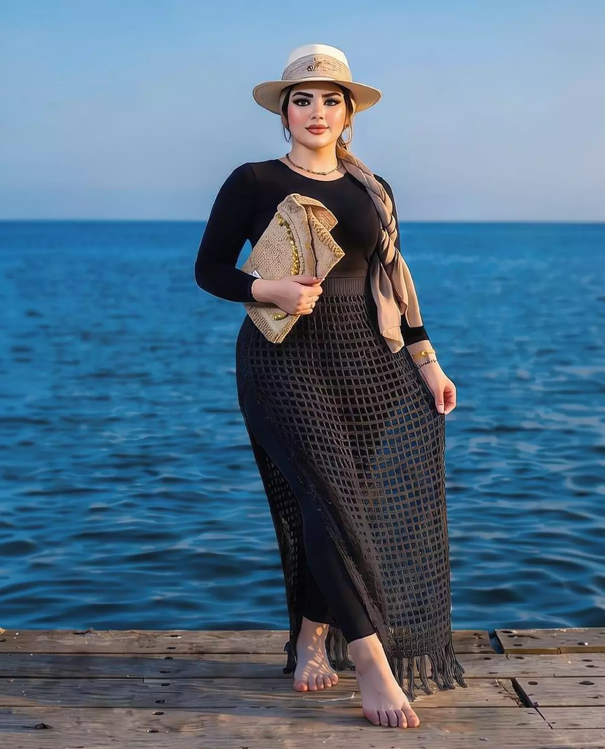 Crochet Fringe Maxi Cover Skirt hover image