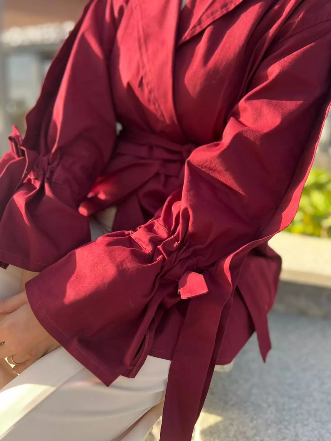 Dalida Trench Jacket Burgundy 2
