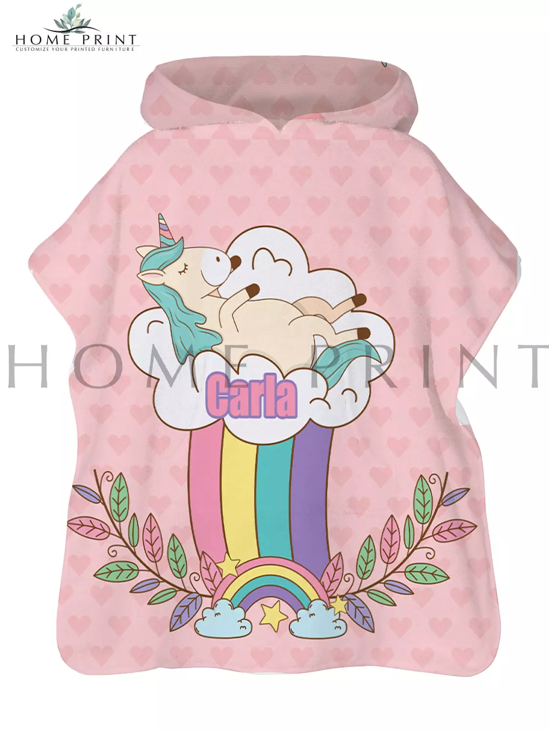 Microfiber Poncho - Unicorn - Multi Color Design  image
