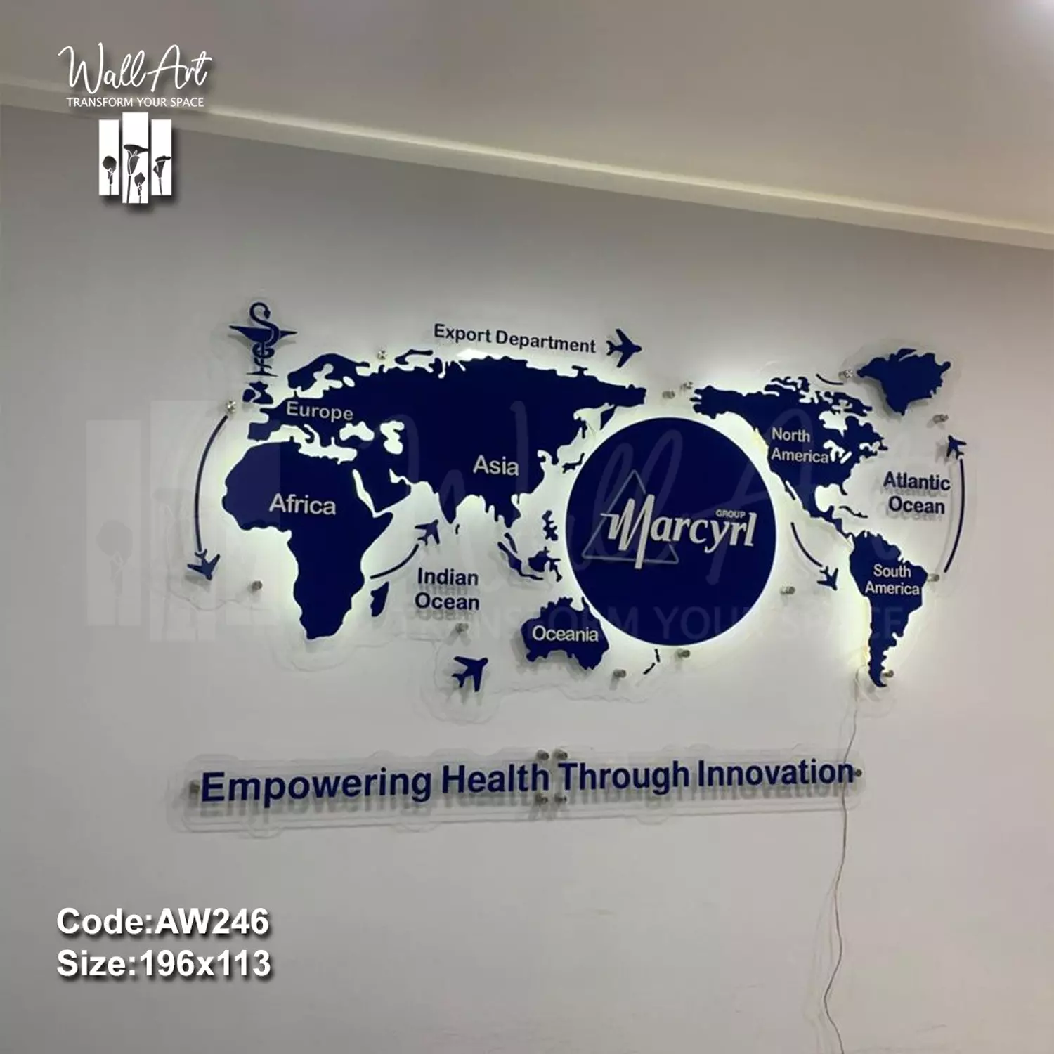 AW246-Lighted Acrylic World Map   2