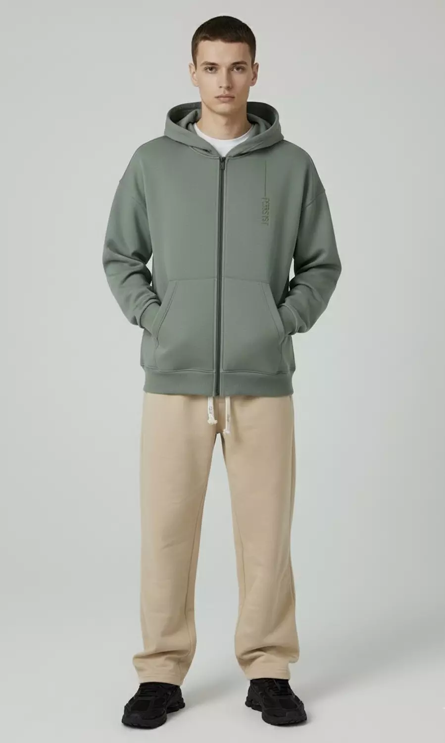 Persist ZIP UP Sweatshirt _ Olive 2