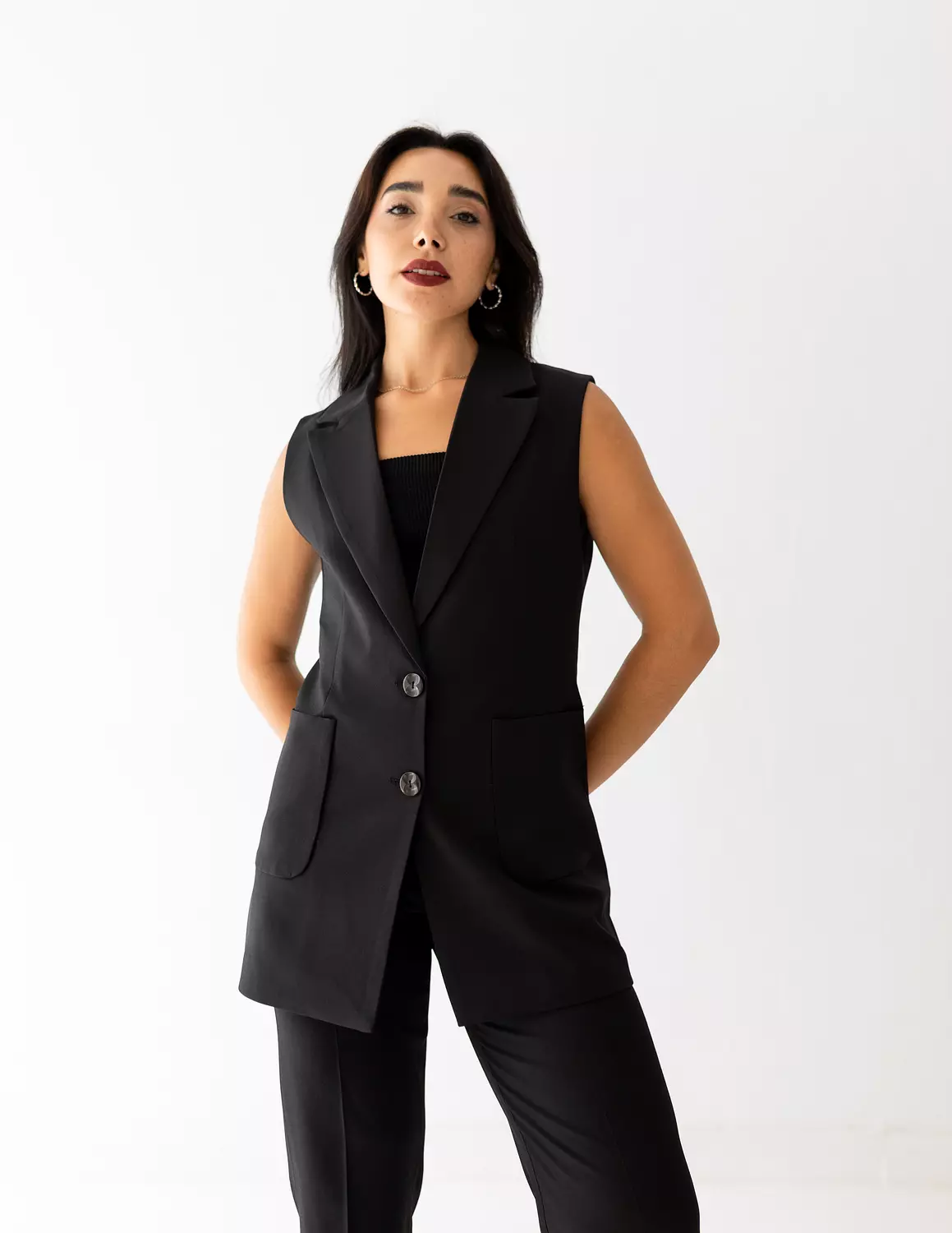 Black Icon long vest  image