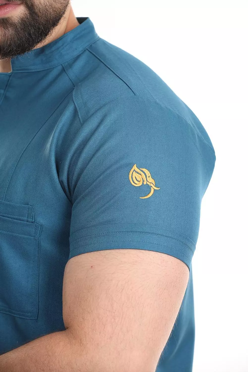Petroleum Half Collar Scrub  4