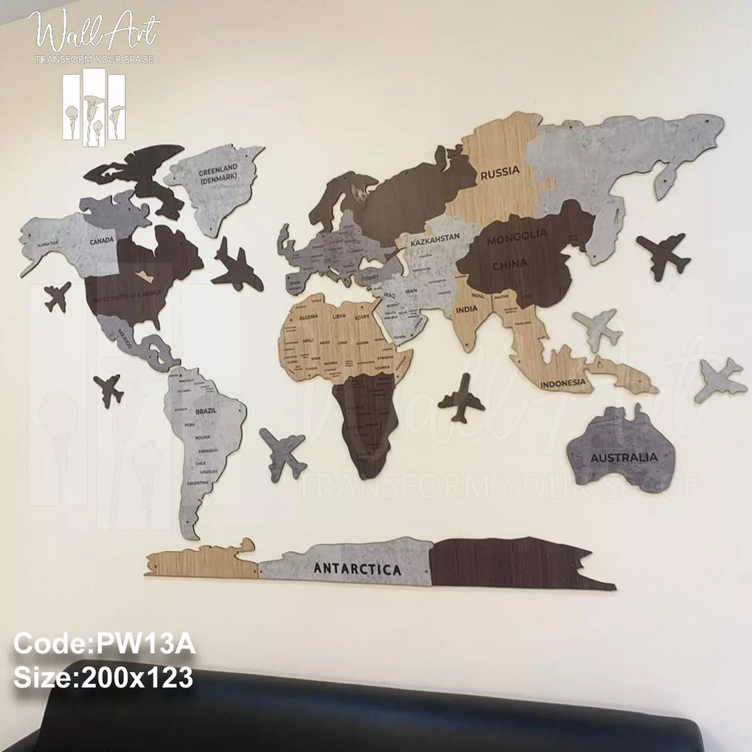 PW13-Printed Wooden Map 2