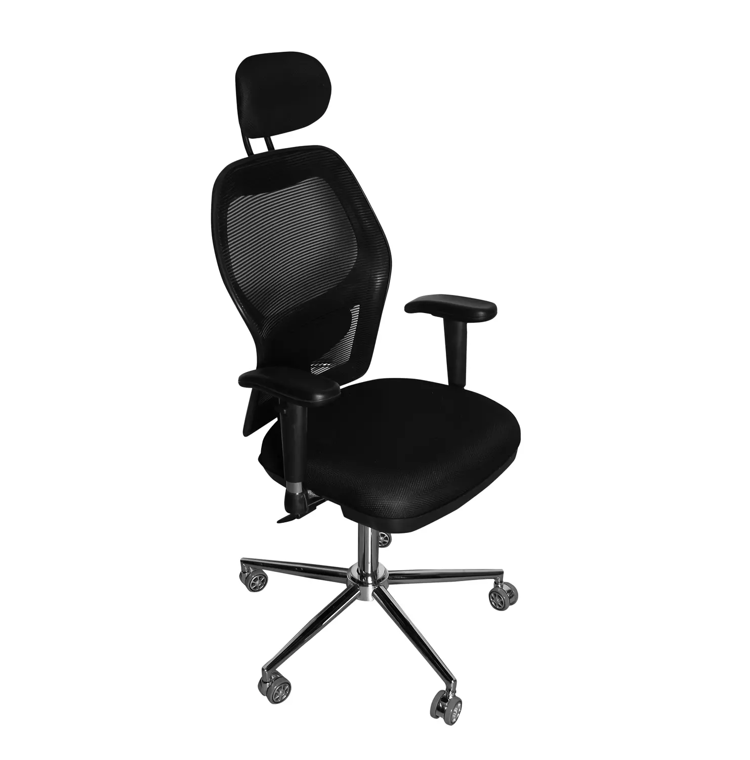 #104كرسي شبك عالي هيد ريست اسود 5