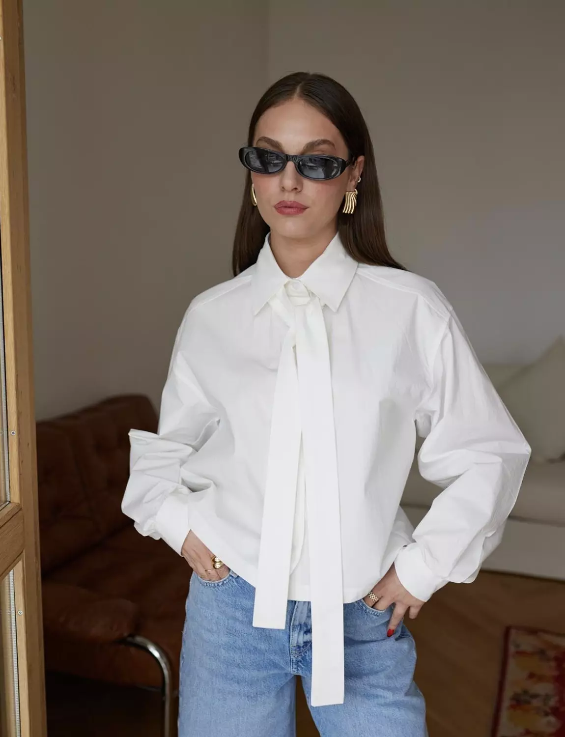 Ribbon Collar Shirt image