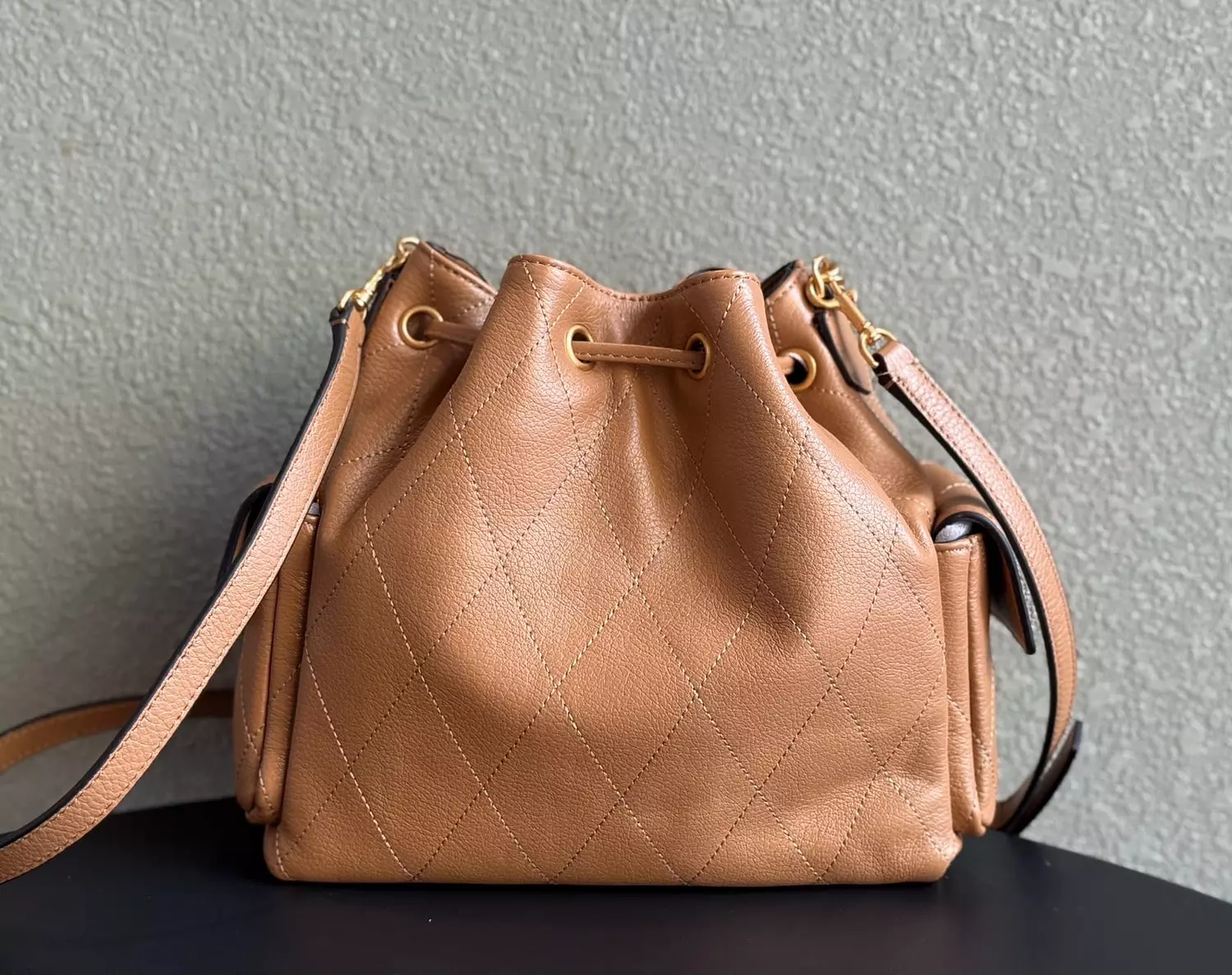 Tory Burch Charlie Quilted Drawstring Bucket Bag. 3