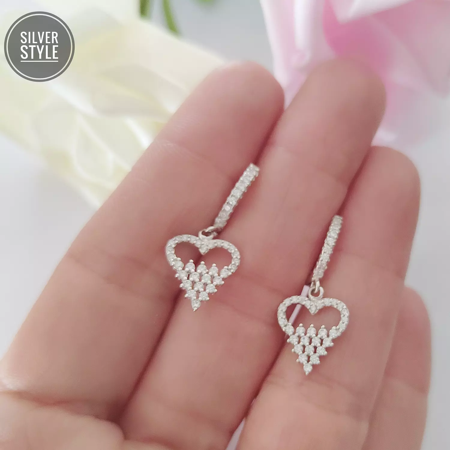 Heart hoop Earrings  1