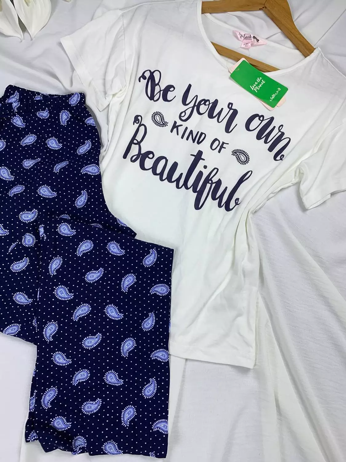 Pure cotton wide leg pijama set from Splash hover image