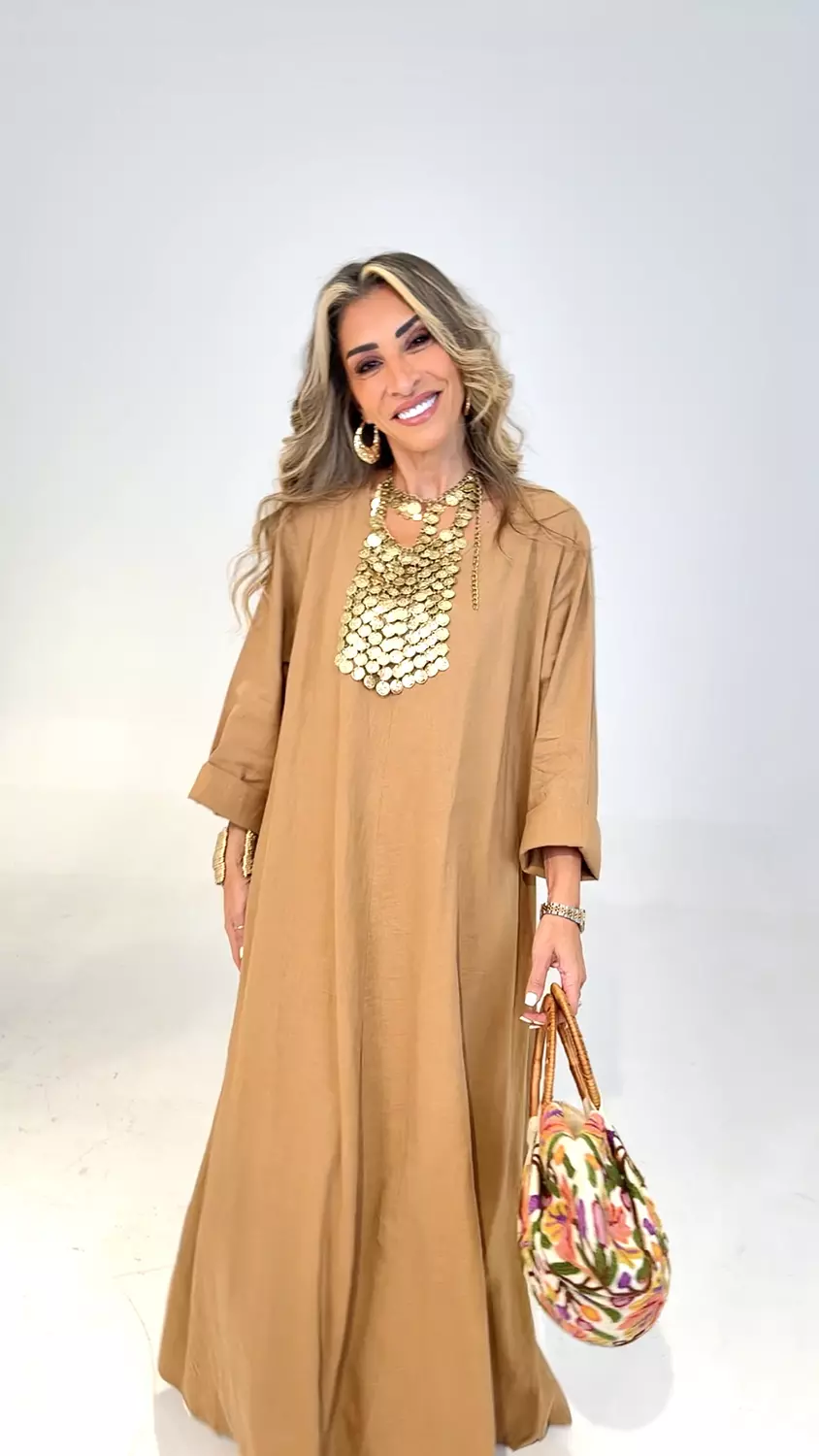 ''Over Size'' Pure Linen Dress  (3182) 4