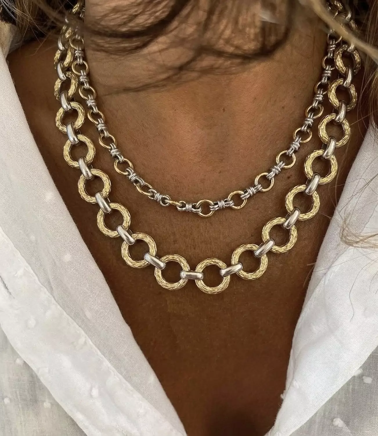 Silver x Gold Connected Circles  image