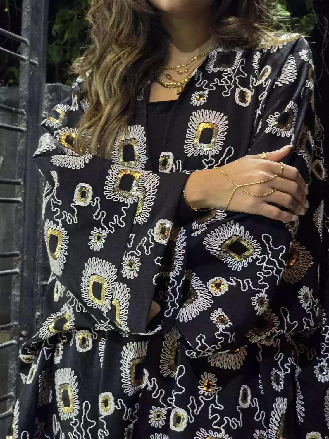 Black Embroidery Kaftan  2
