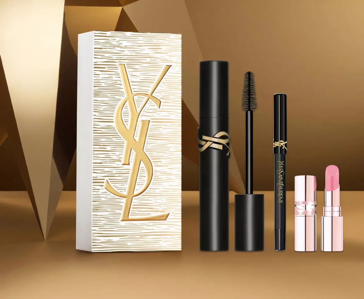 Yves Saint Laurent Lash Clash + Mini Lines Liberated Liner + Mini Candy Glow 1B Gift Set 2