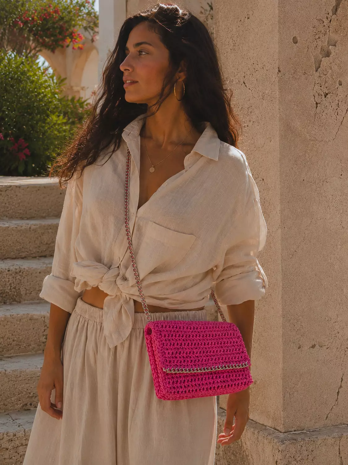 Raffia Chain Clutch image