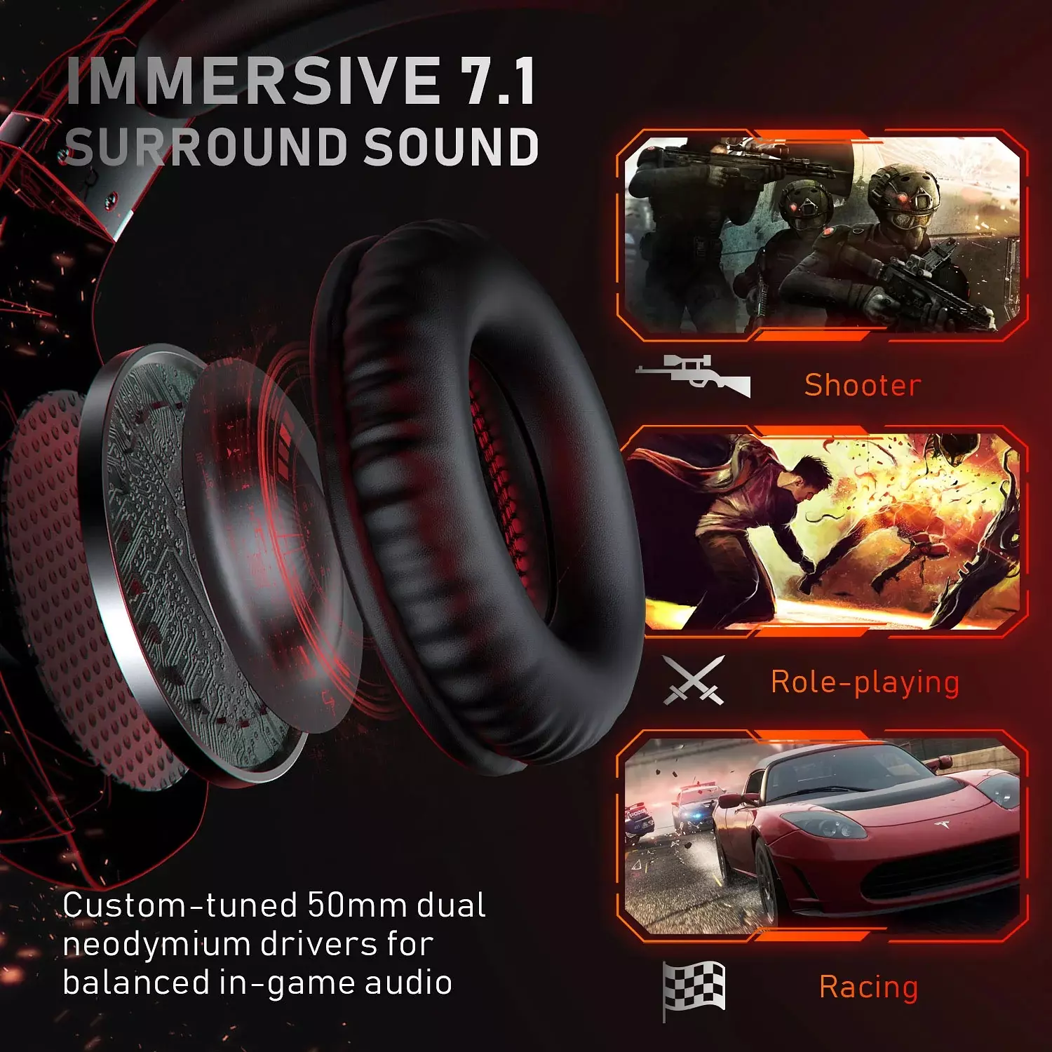 Run-Mus K11 Professional Gaming Headset – Dynamic Sound, Low-Noise Mic 2