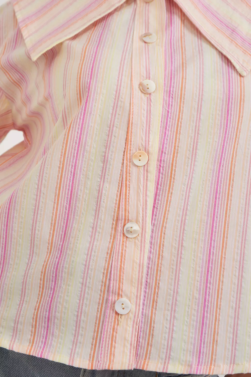 Blue-Vanilla Pan Collar Shirt  8