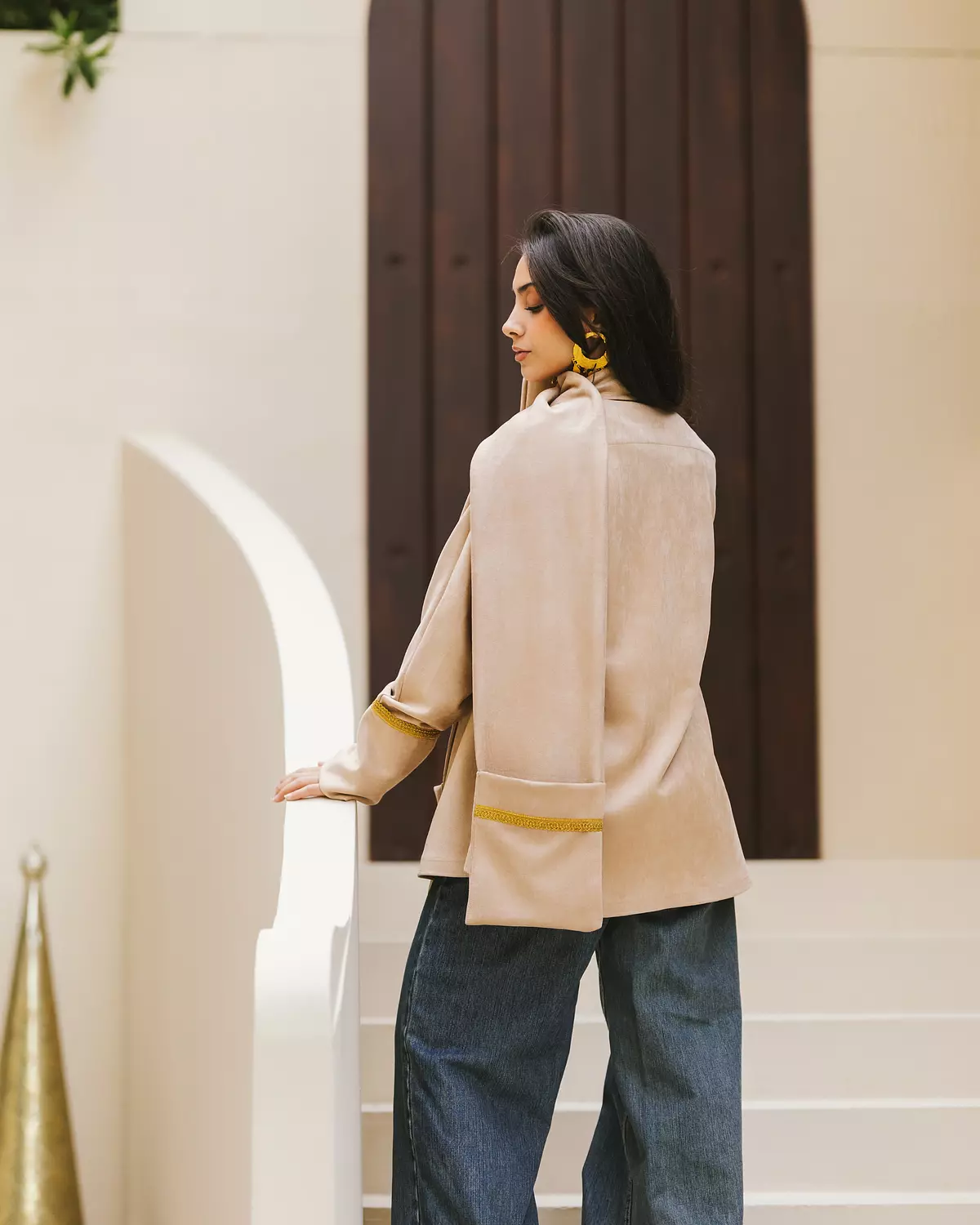 Suede scarf jacket  2