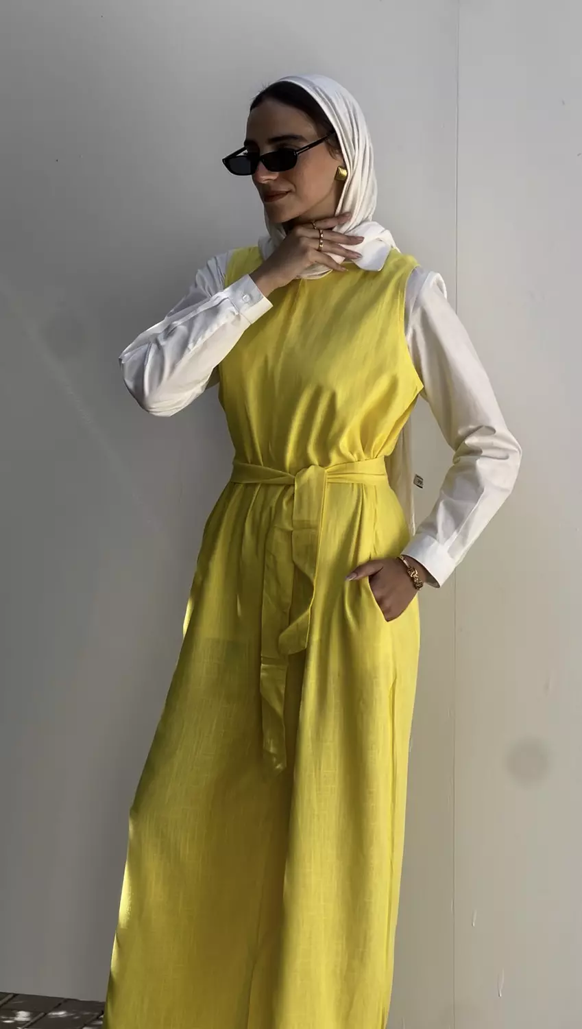 Linen Jumpsuit in Yellow image