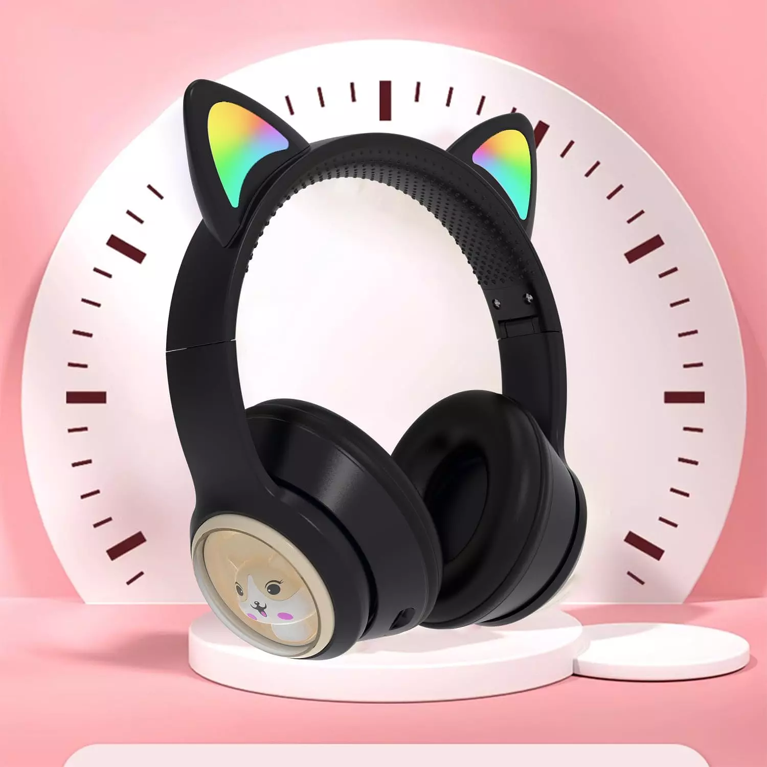 M31 Bluetooth Headphones with 6D Stereo Sound - RGB Lighting - Support TF Card and FM Radio - Black 5