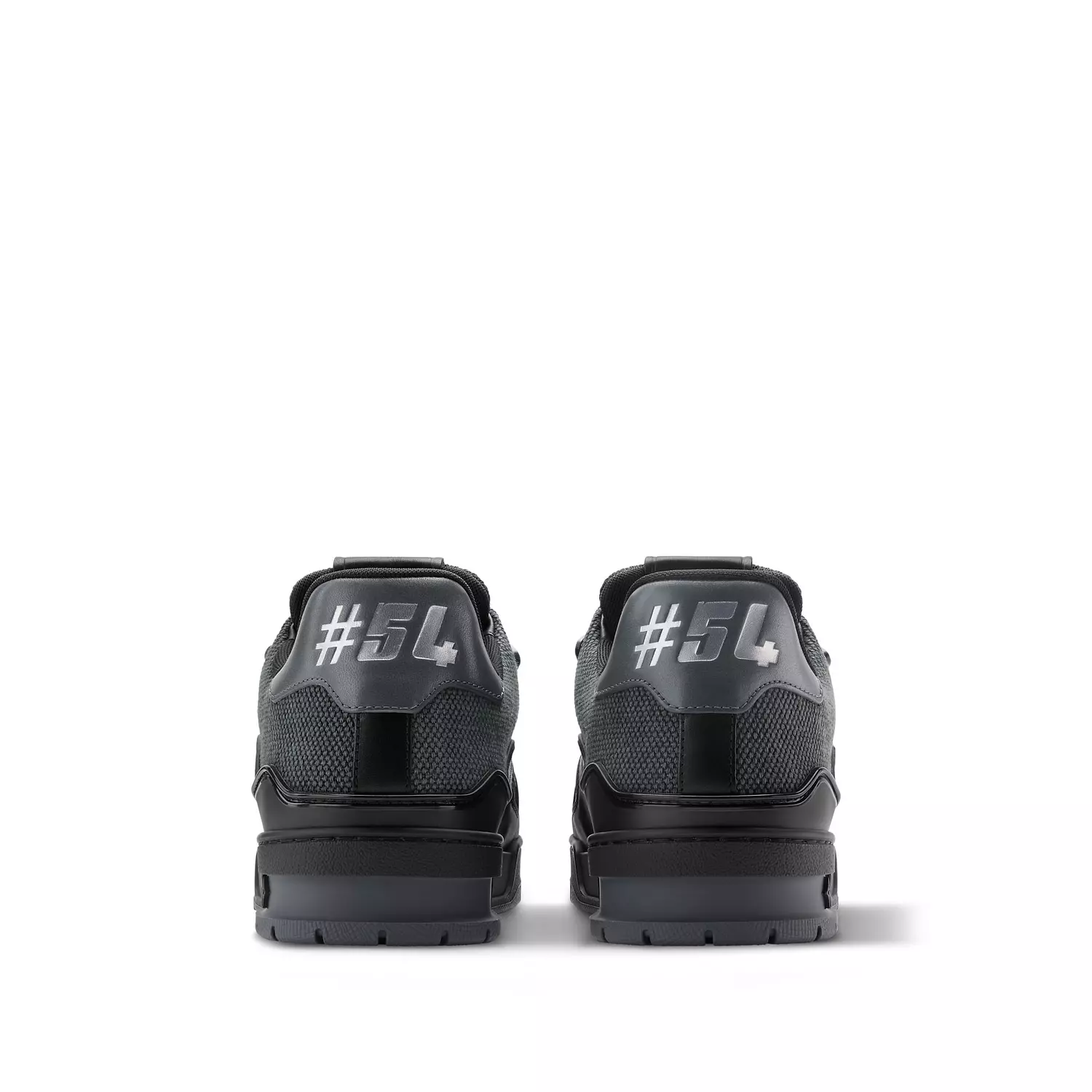 Louis Vuitton LV Trainer sneakers in black, featuring a mix of textile and calf leather hover image