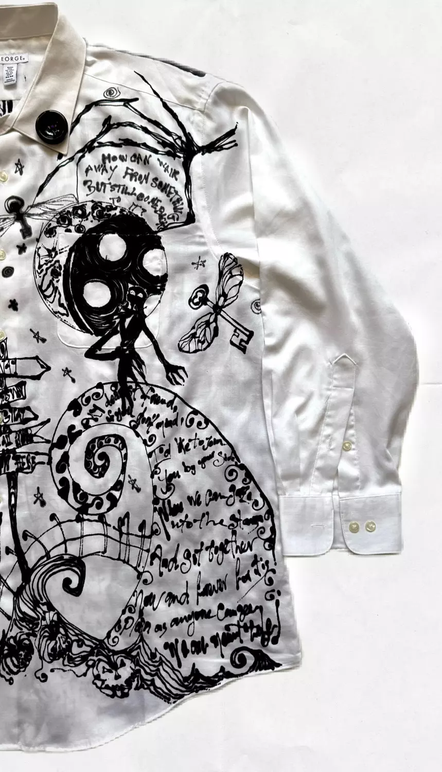 " childhood nightmares “ hand-painted shirt  2