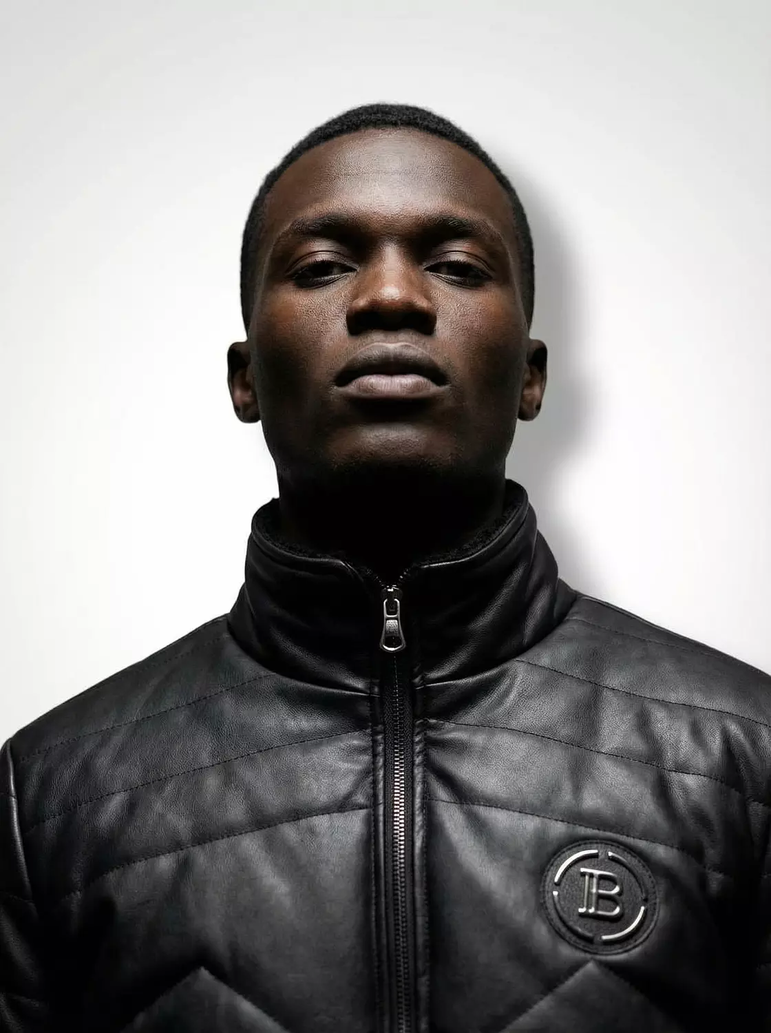 Jacket Leather Balmain Circle badge  hover image