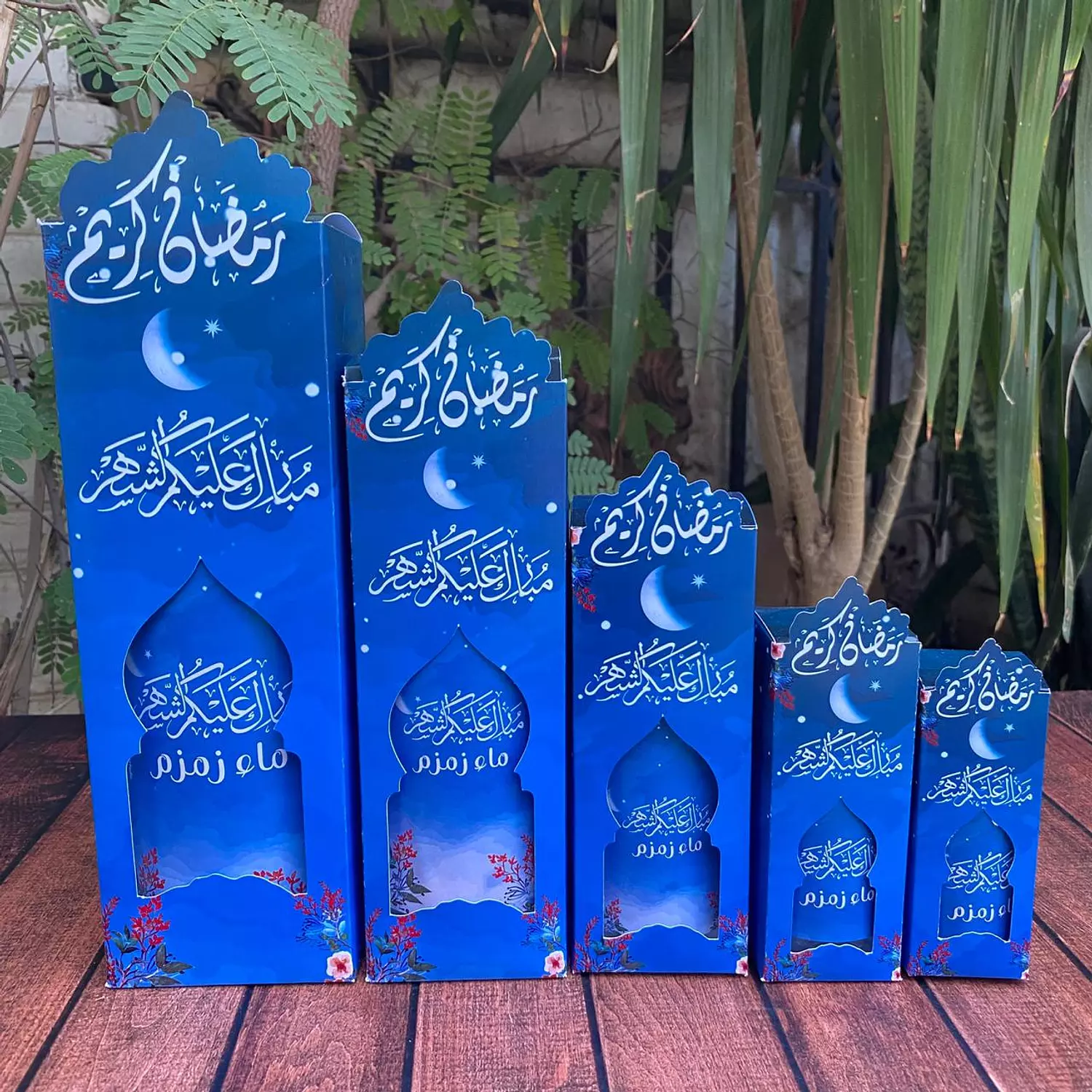 60 ml, 125 ml 250, 500, 900 ML light blue flowers Zamzam Water       image