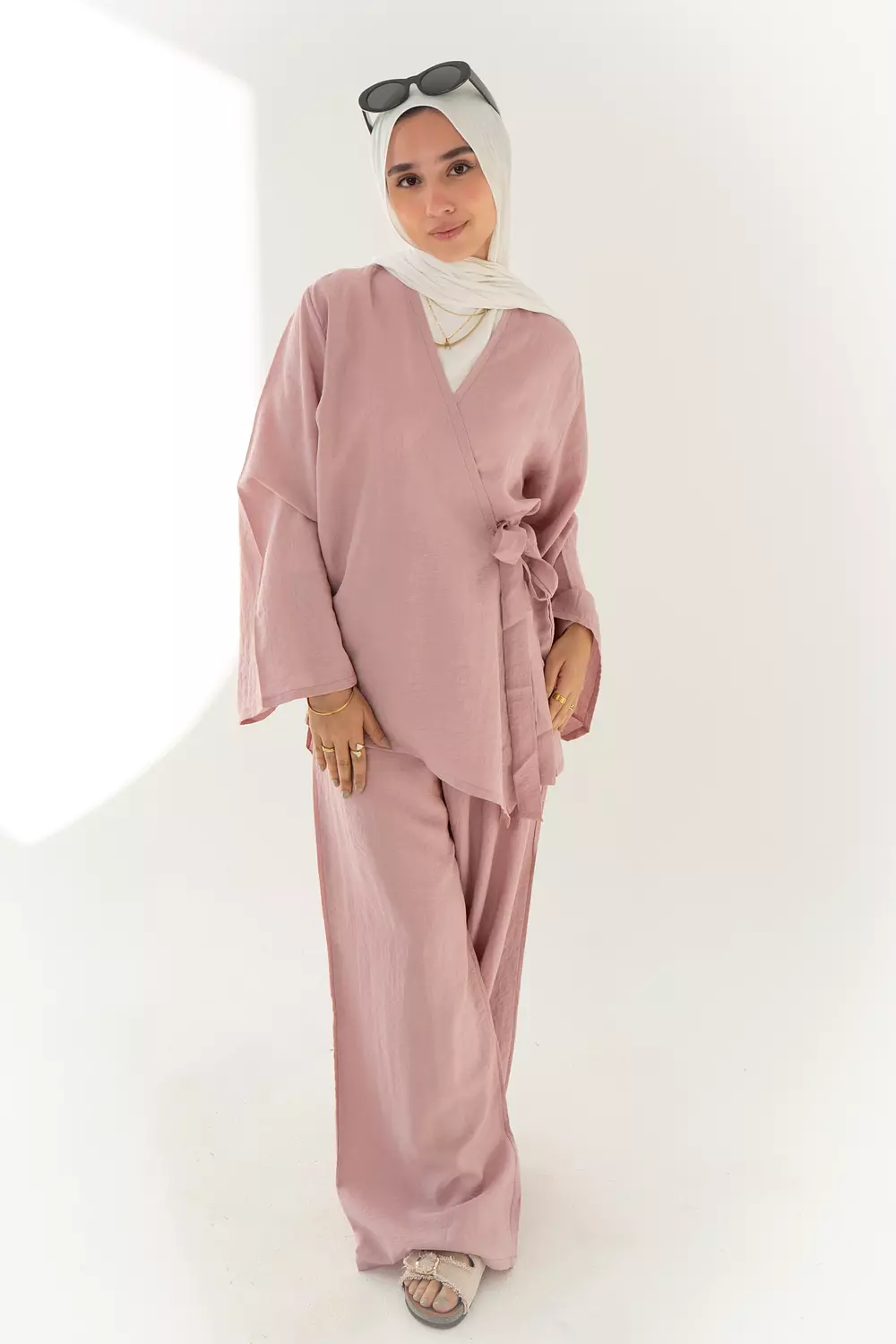 Layal Wrap Set In PInk image