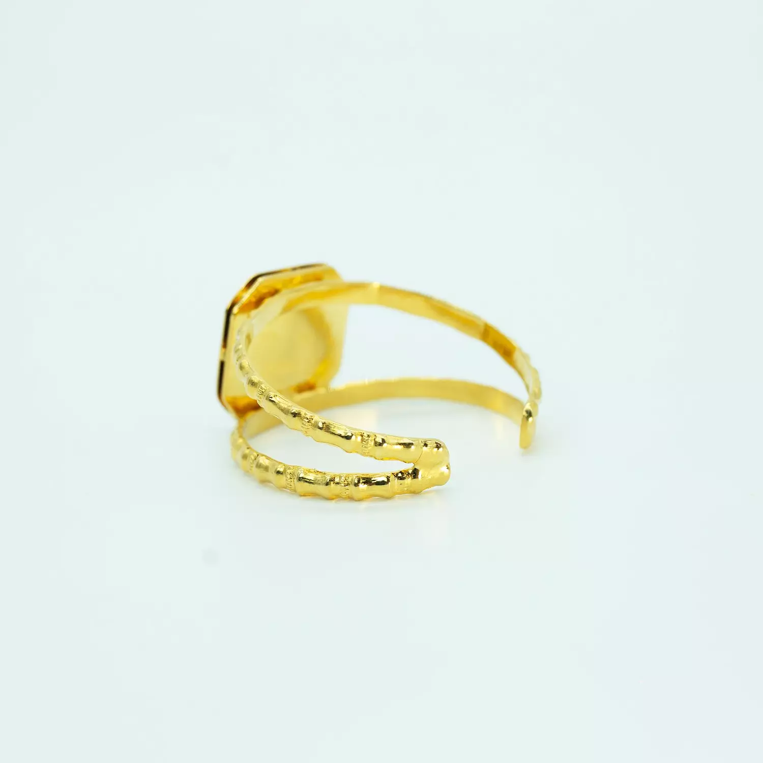 4-layer copper bracelet, plated with matte and shiny gold and silver - free size - Islamic hover image