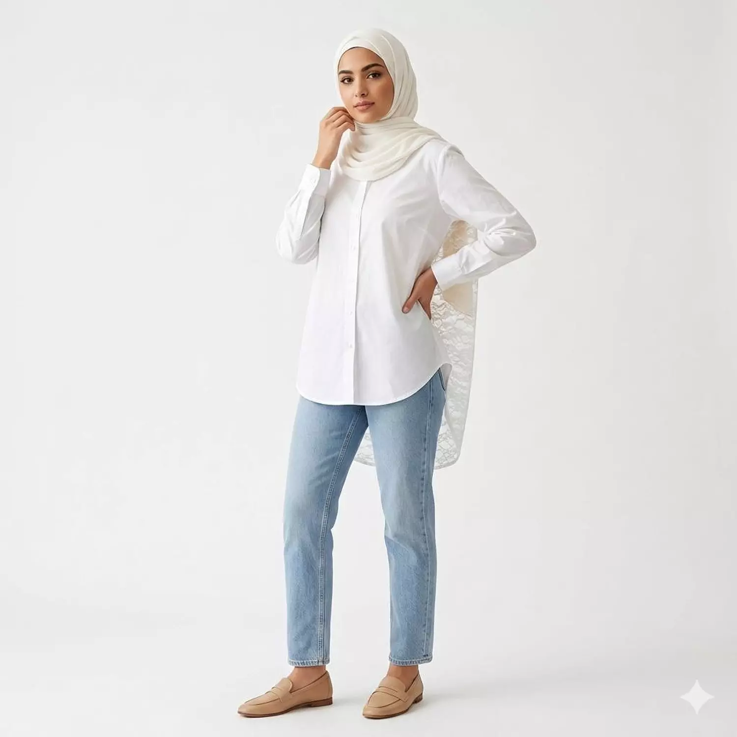 Longline Shirt with Lace Back Detail 4
