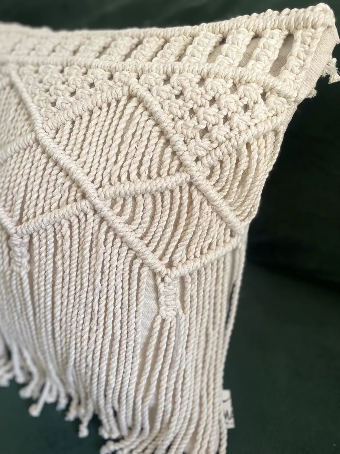 Lakes  Cotton Macrame Cushion   2