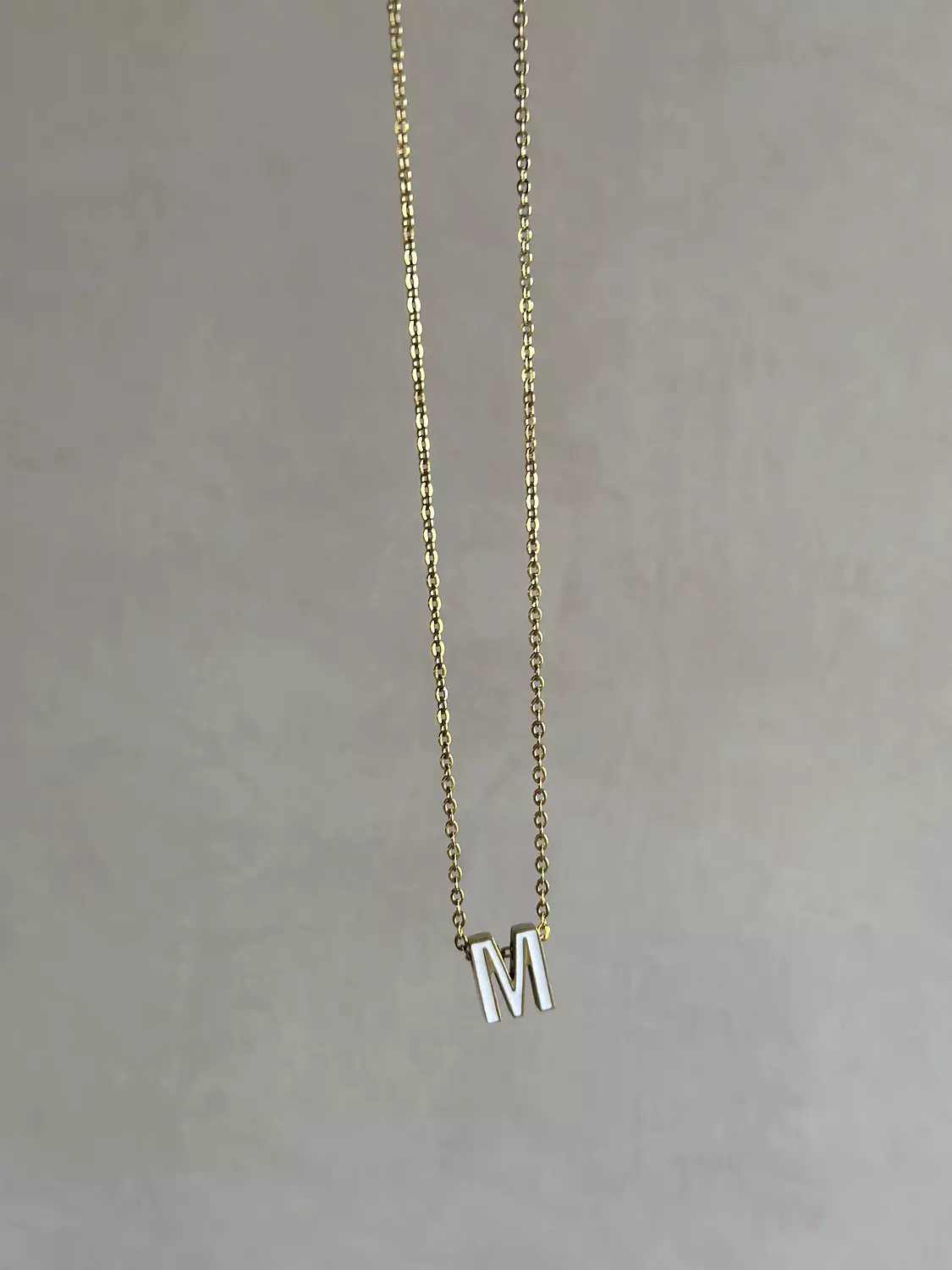 Double Sided Letter ( M ) Necklace  image