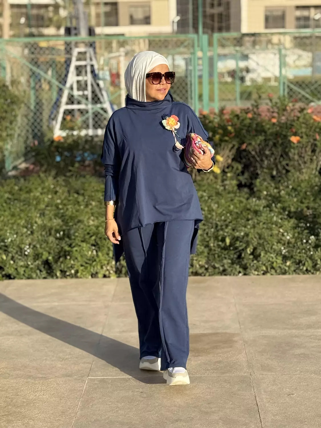 Melton wide leg cotton pants  image