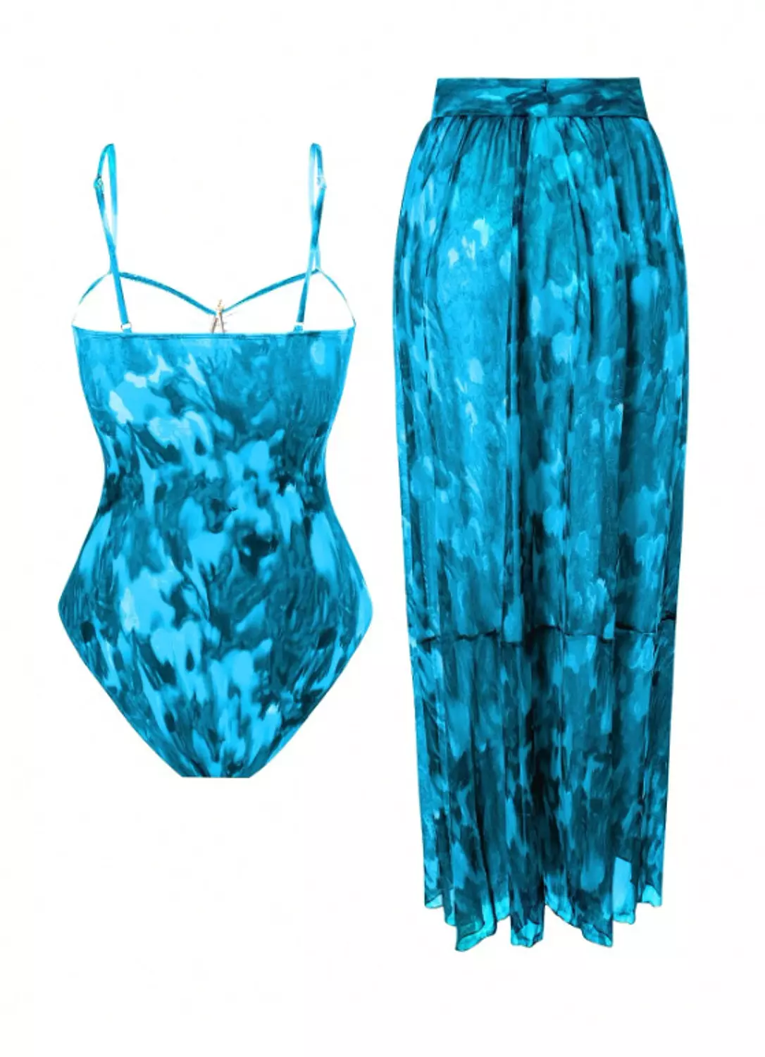 Women Gradient Green & Blue 2 Pieces Swimwear Set hover image