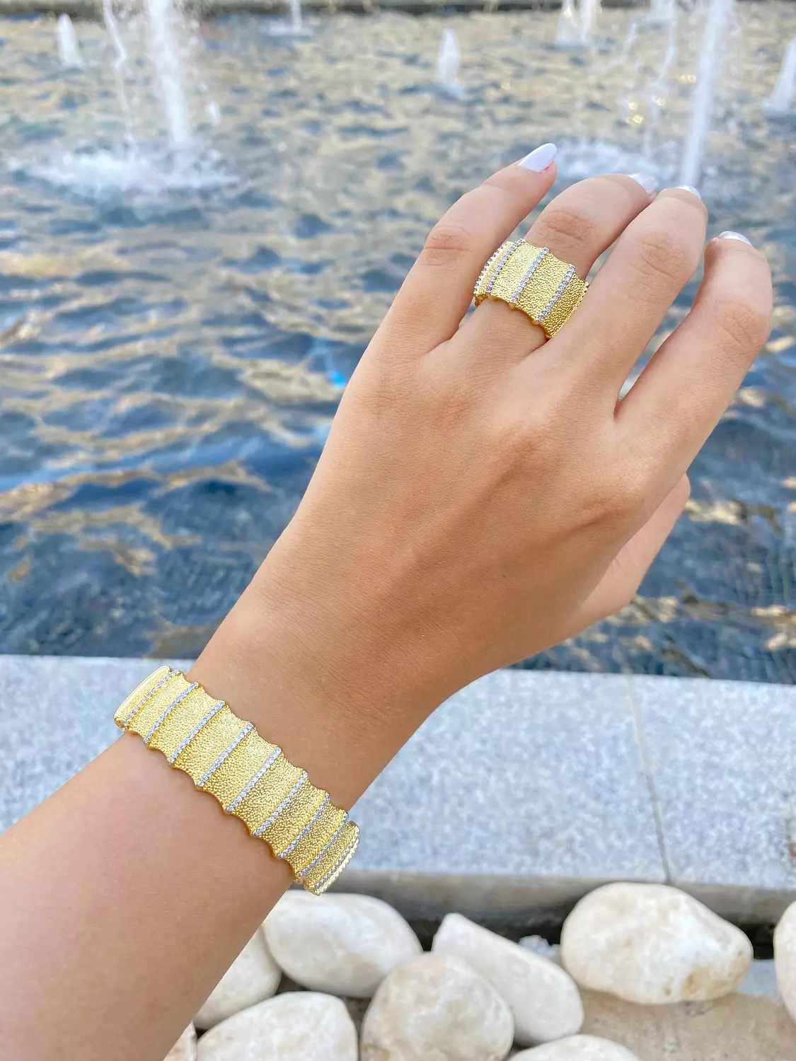 Gilded glow bangle and ring image