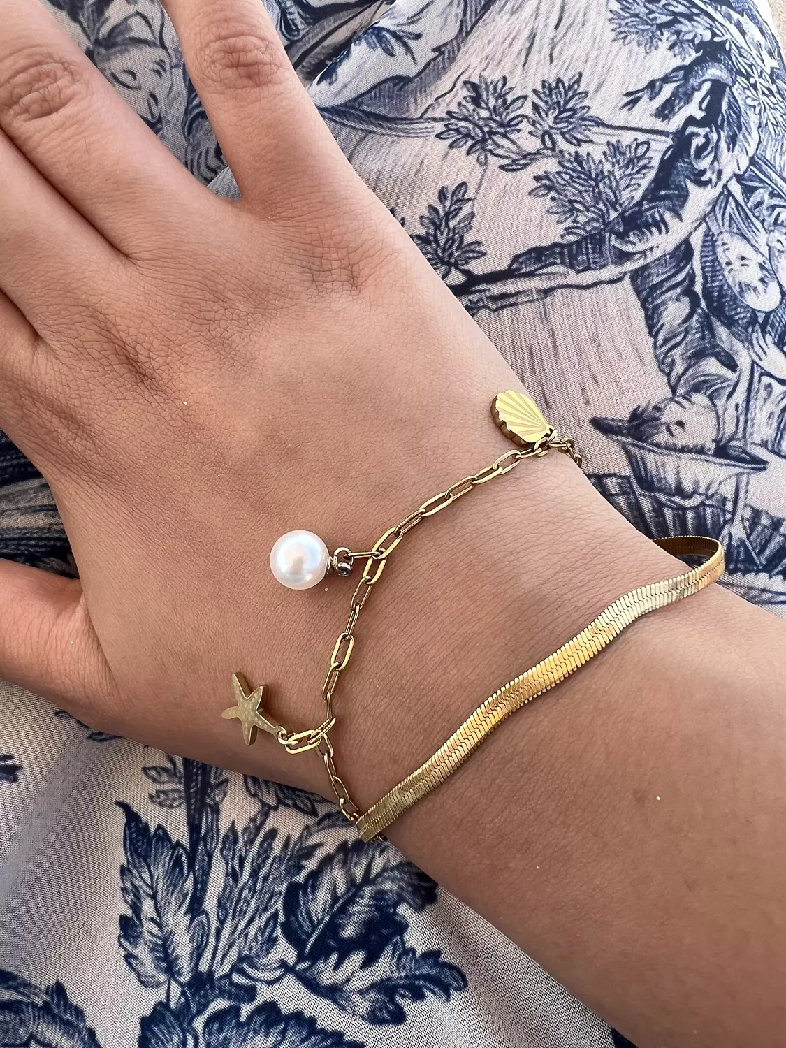 Summer pearly dual Stainless steel bracelet  image