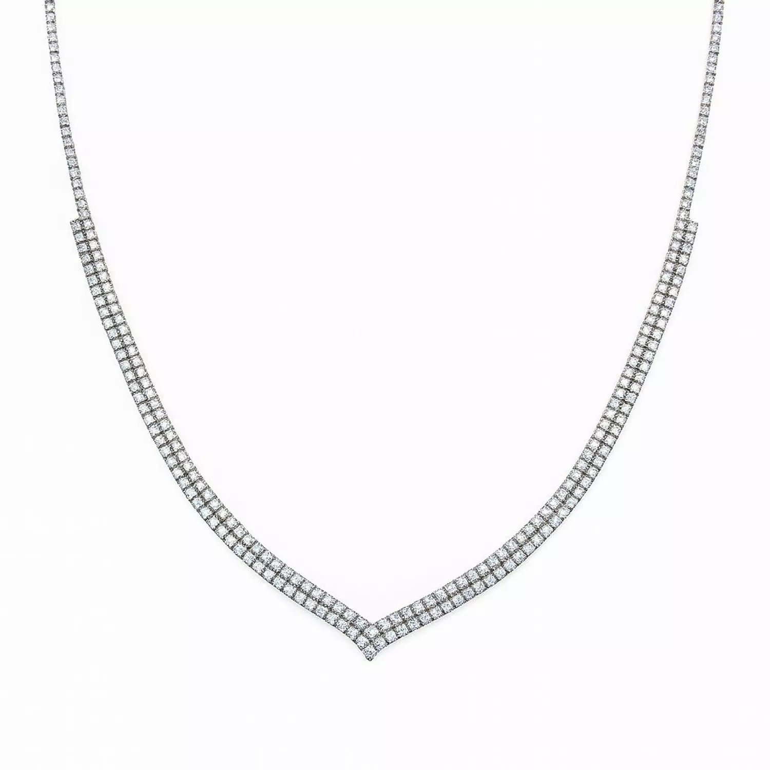 925tennis necklace v shape image