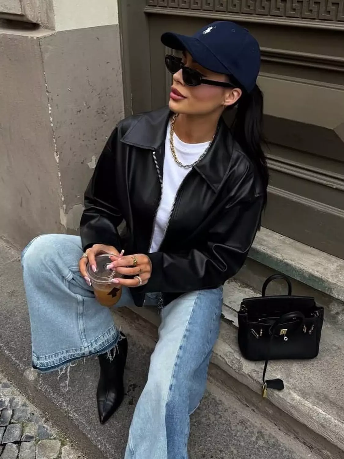 Faux Leather Zip-Up Jacket 1